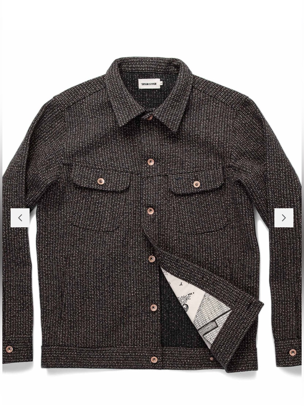Taylor Stitch Long Haul Wool Knit Shirt Jacket EUC